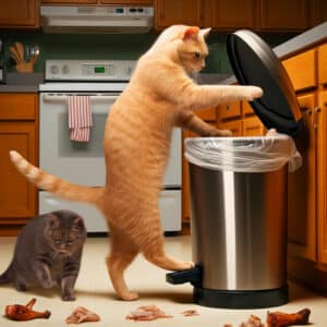 cats in trash